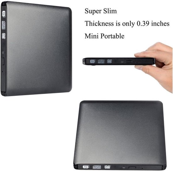 Externe DVD Speler - Schijf Brander - Media Afspelen - Snelle USB 3.0 - 2 MB Cache - Zwart — afbeelding 2