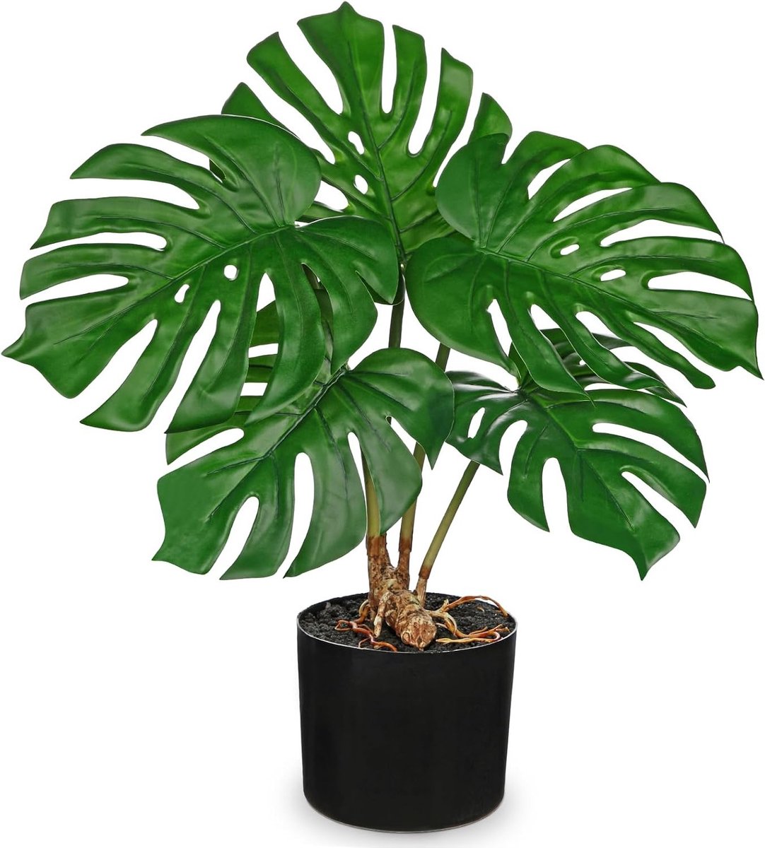 Kunstplant Monstera 48 cm - Groene Nepplant voor Binnen, Decoratie voor Tafel, Venster en Balkon in Modern Vintage Stijl
