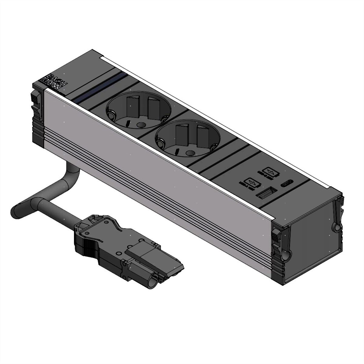 BACHMANN CONI 2x Geaard stopcontact 3x ABD , zwart