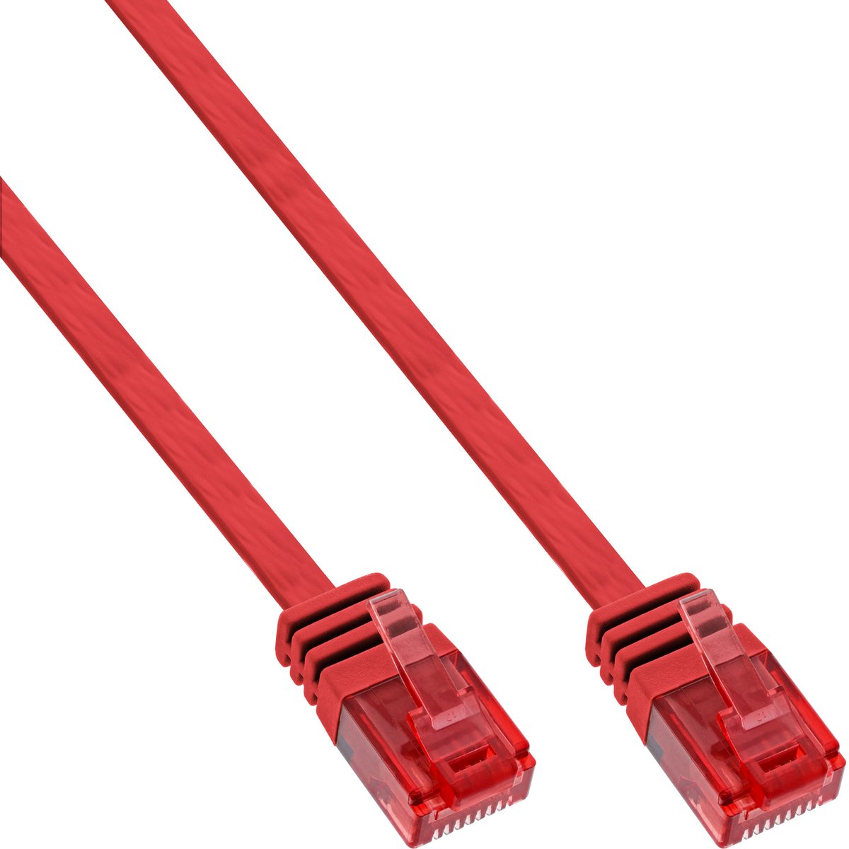 InLine® Patchkabel plat, U/UTP, Cat.6, rood, 0,5m