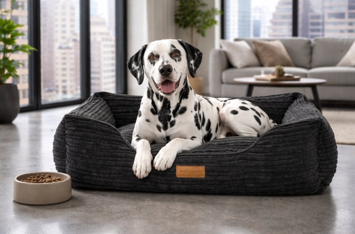 Dog's Lifestyle Hondenmand Supersoft Rib Zwart 80cm