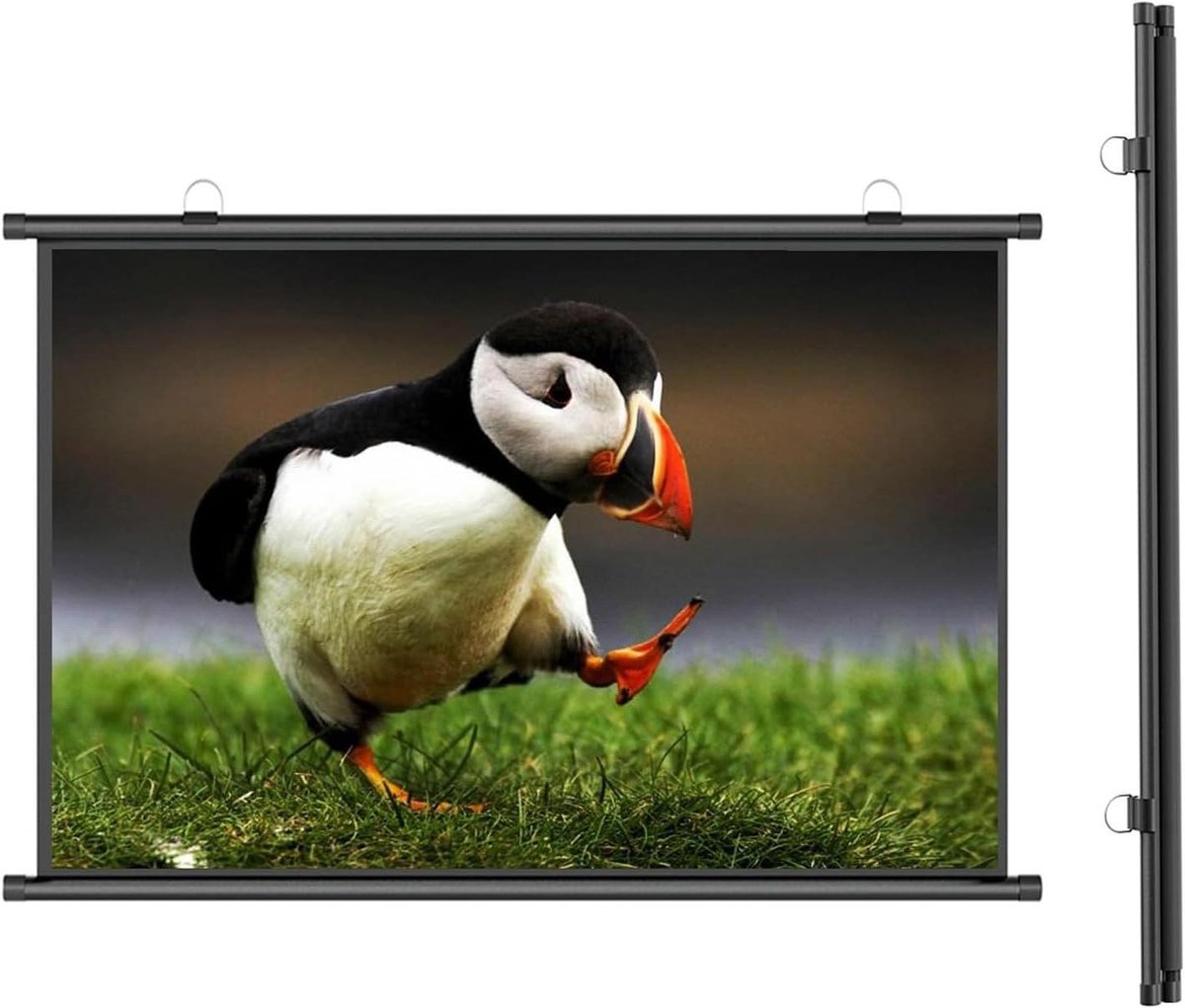 Projectiescherm - Draagbaar scherm - Thuisbioscoop maken - Kreukvrij glasvezel - 72 inch - Wit
