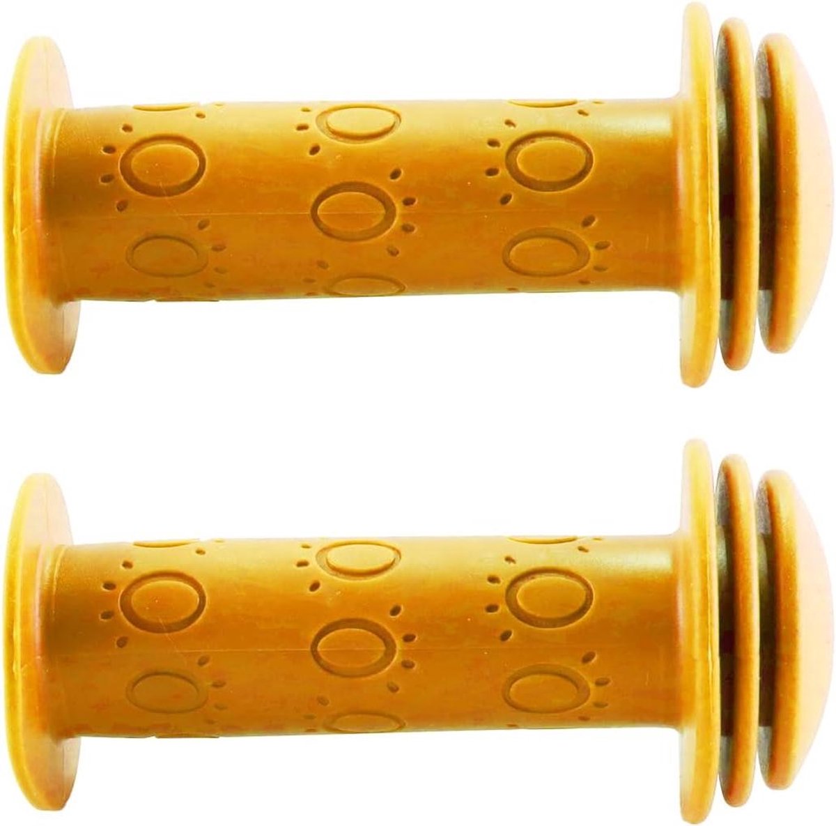 Fietsgrepen - Stuurhandvatten - Veilige Rit - Schokabsorberend Pootpatroon - 105 mm Lengte - Geel