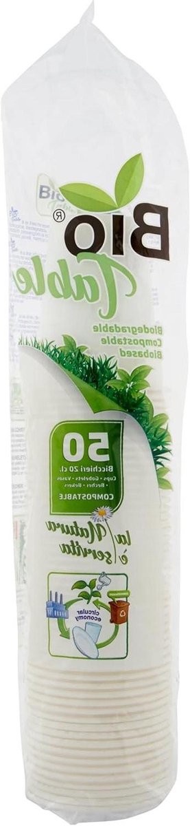 Bio-bekers - Composteerbare bekers - Feestjes en evenementen - Lekvrij ontwerp - 50 stuks - Niet gespecificeerd