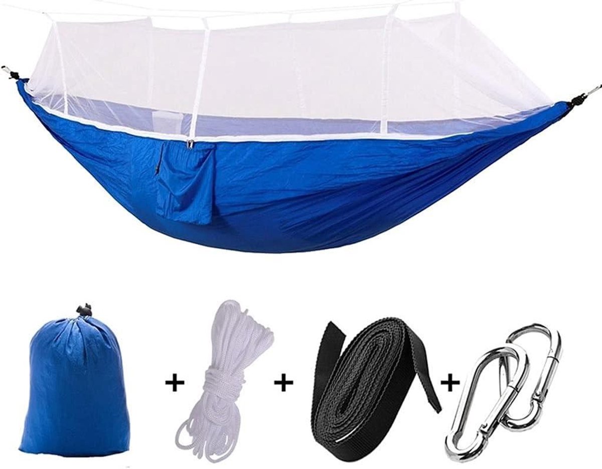 Draagbare camping hangmat - Outdoor relaxen - Ontspannen in natuur - Lichtgewicht parachute doek - 260 x 140cm - Groen