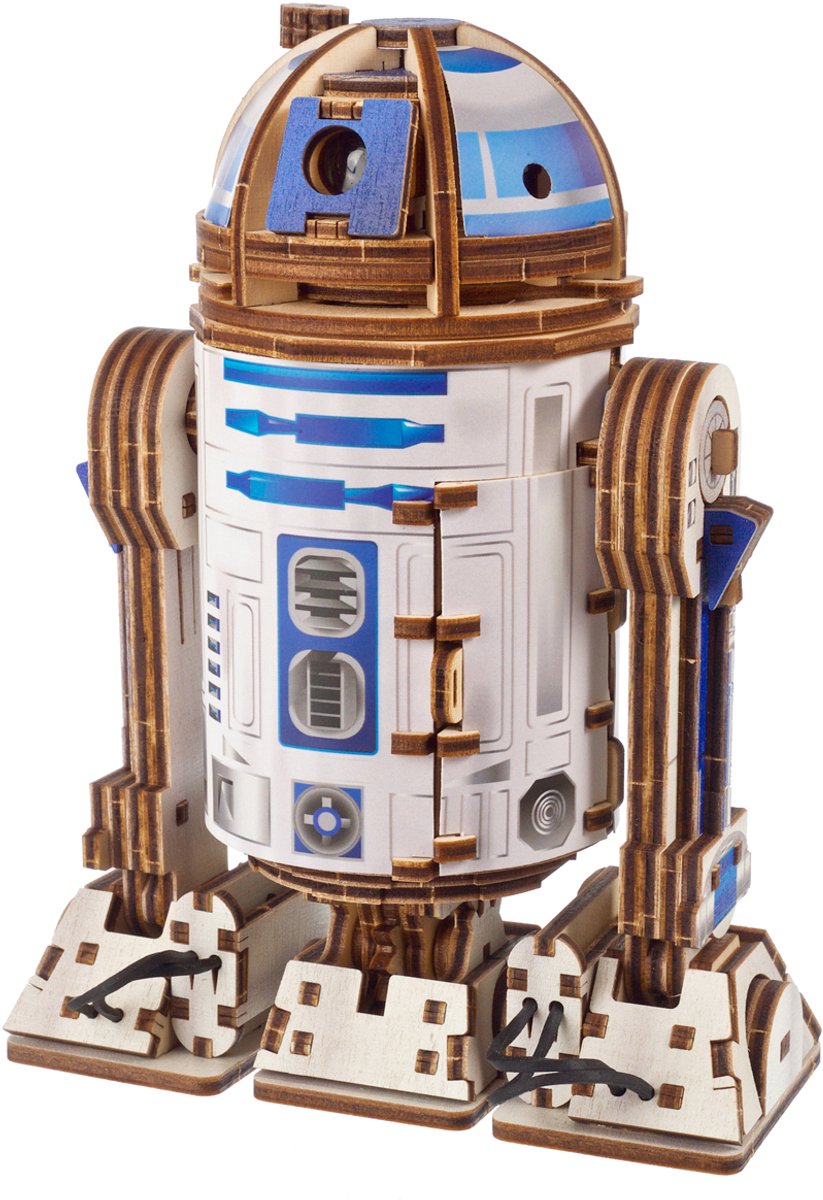 UGEARS 3D Modelbouw - R2-D2 - Star Wars - Mechanisch Bouwpakket Hout - Educatief Speelgoed — afbeelding 13