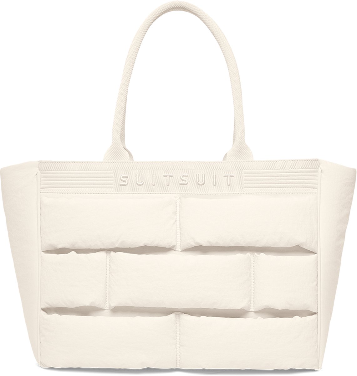 SUITSUIT Schoudertas dames - Handtas dames - Laptopvak - Dames tas - Tas met rits - Dames shopper tas - Fusion - Wit
