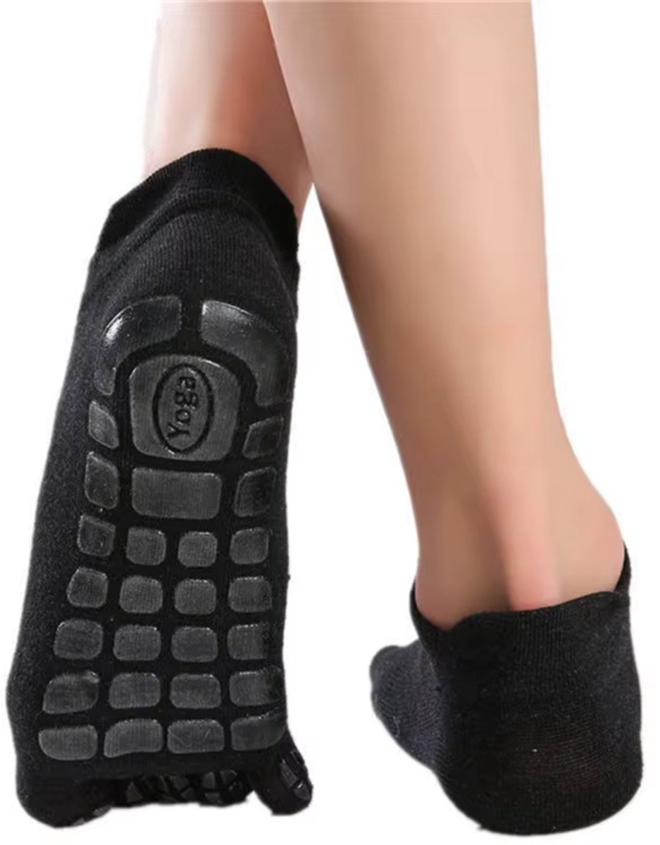 Nieuwe Winter Dikke Vijfvinger Sokken voor Mannen Warme Antislip Fitness Toesokken Lage Kuit Slippers voor Binnen Comfortabele Huissokken Sport Sokken Vijfvingersokken Zwart