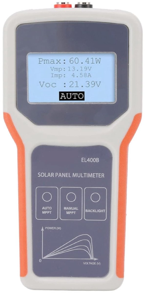 Digitale Solar Tester - Zonnepaneel Meter - Energie Meten - Backlit LCD Scherm - 5-400W - Zwart