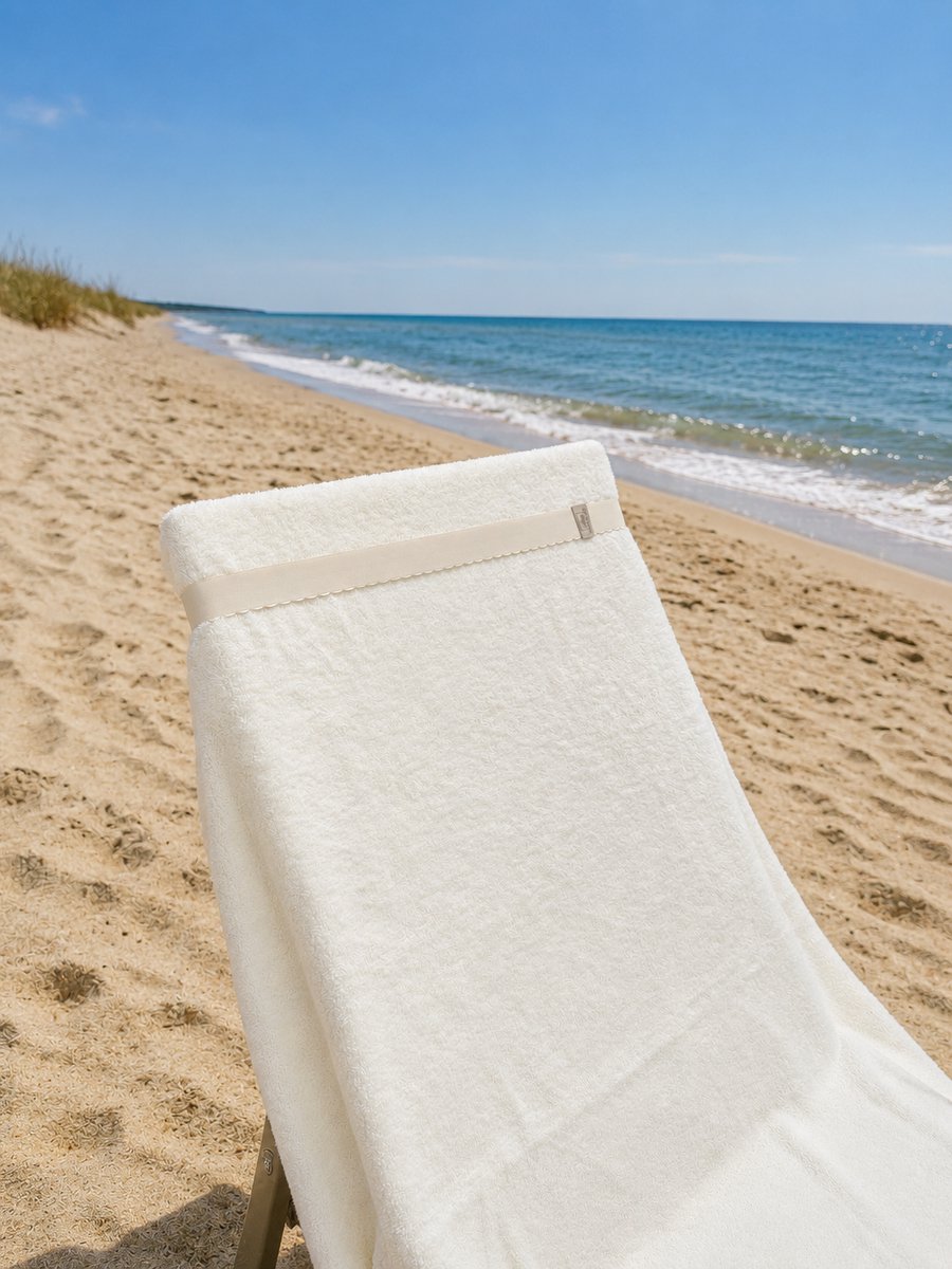 Beachcloud Beachstrap Vanilla Wave – Handdoek Elastiek voor Strandbed & Ligbed – Handdoekelastiek