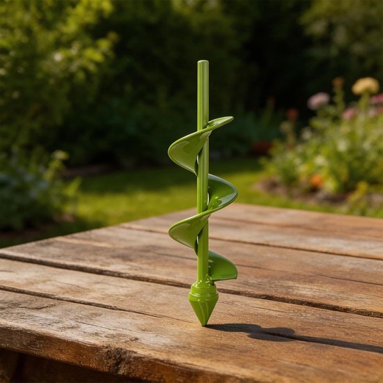 Stalen Grondboor - Tuingereedschap - Diepe Planten - Massief Roestvrij Staal - 400 x 60 mm - Groen — afbeelding 4