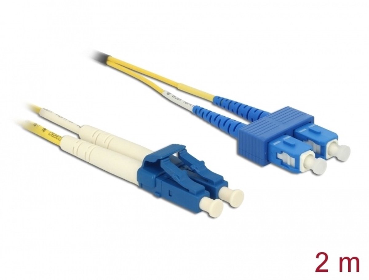 DeLOCK 2m LC-SC 2m LC SC Geel Glasvezel kabel