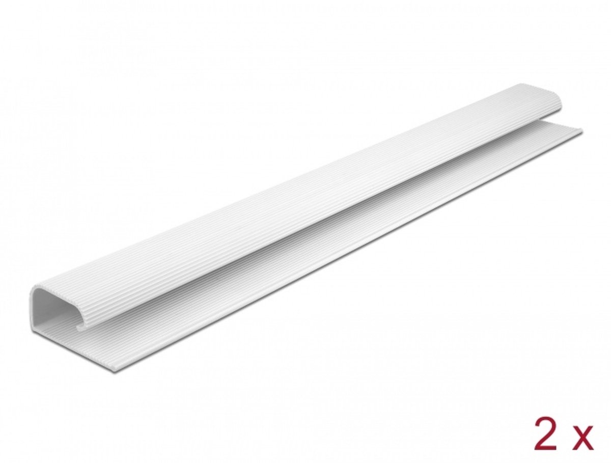 Kabelkanaal voor montage onder de tafel 57 x 25 mm - lengte 400 mm 2 stuks wit