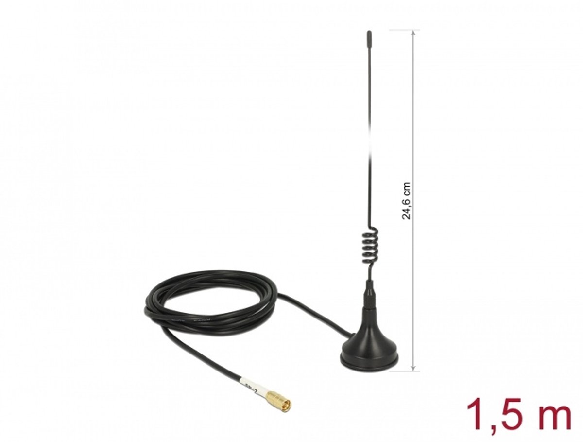 DeLOCK 89612, 2 dBi, 2.4 - 2.5 GHz, IEEE 802.11b, IEEE 802.11g, IEEE 802.11n, 50 Ohm, -40 - 85 °C