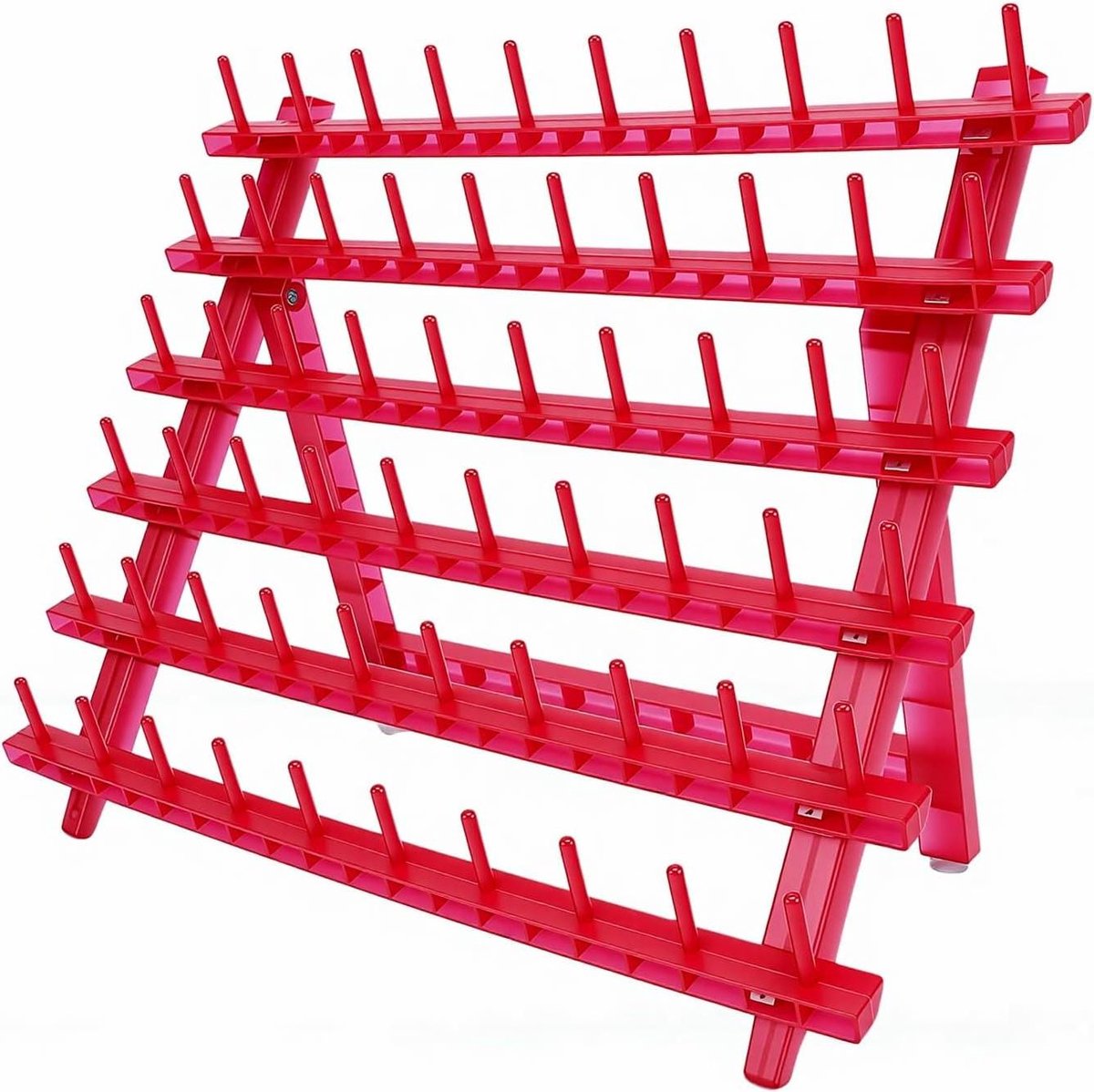Opbergrek Spoelen - Vlechthaar Standaard - Haar Styling - 60 Spoelen Capaciteit - 40 x 34 cm - Rood