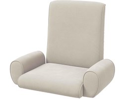 Vloerstoel Grove Fluweel - Verstelbare Stoel - Ontspannen Zitten - 5-standen Verstelbaar - 68 x 51 x 56 cm - Havermout