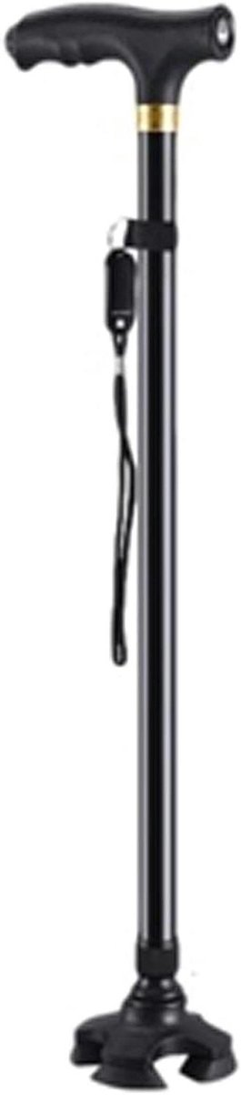 Wandelstok - Loopstok - Veilig Lopen - Ingebouwd LED Licht - 69-94 cm - Grijs