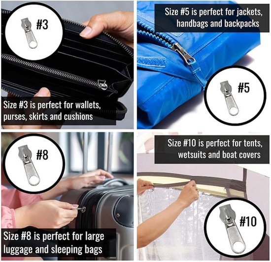 Rits reparatieset - Ritssluiting set - Kleding repareren - 197-delige set - Compact ontwerp - Metaal — afbeelding 4