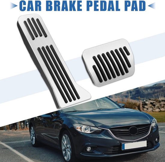 Antislip Pedaalhoezen - Auto Pedaal Covers - Veilig Rijden - Niet-Markering Montage - 1 cm - Zilver — afbeelding 4