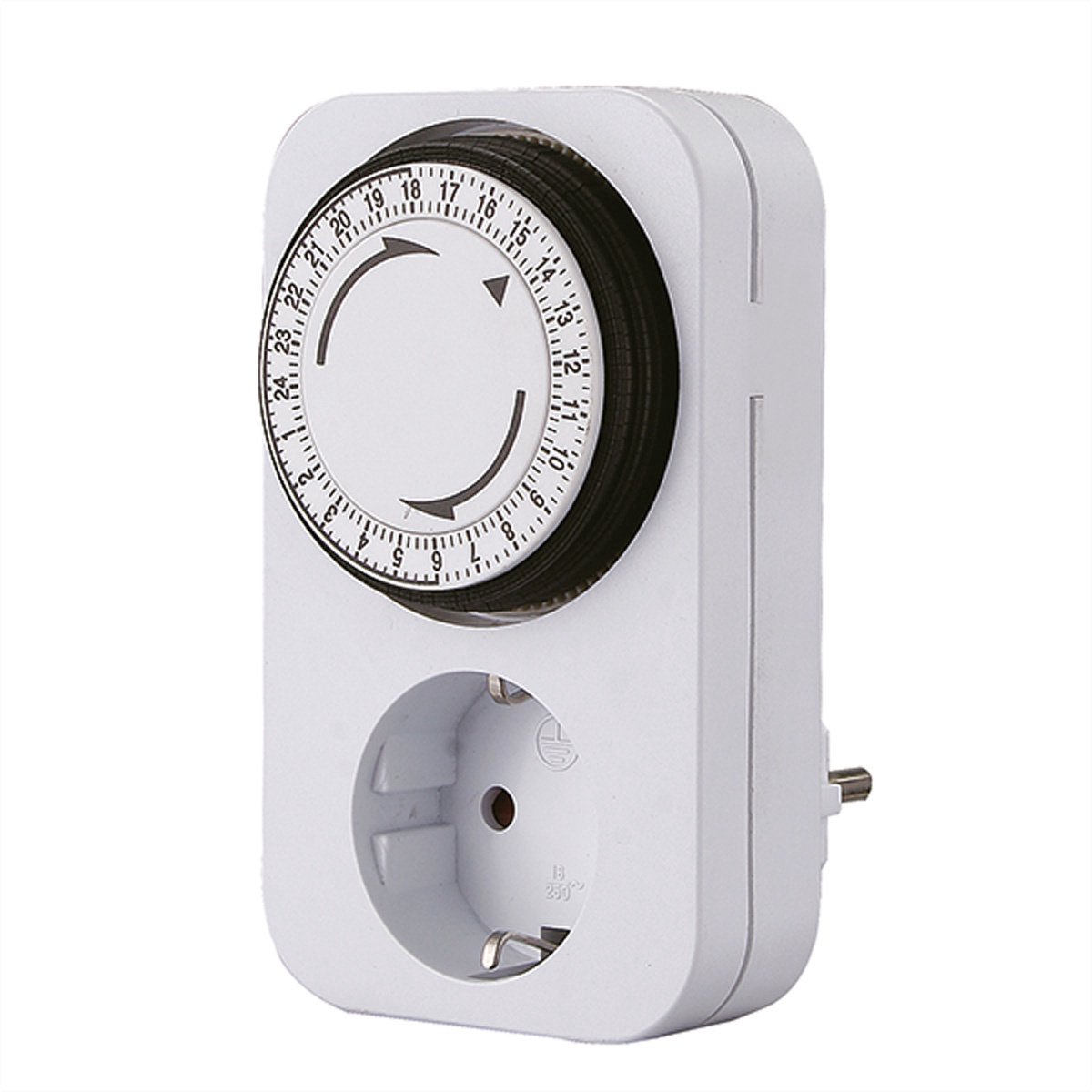 BACHMANN mechanische timer 24 uur, Mechanische timer 24u 1GD/1A-1 wit