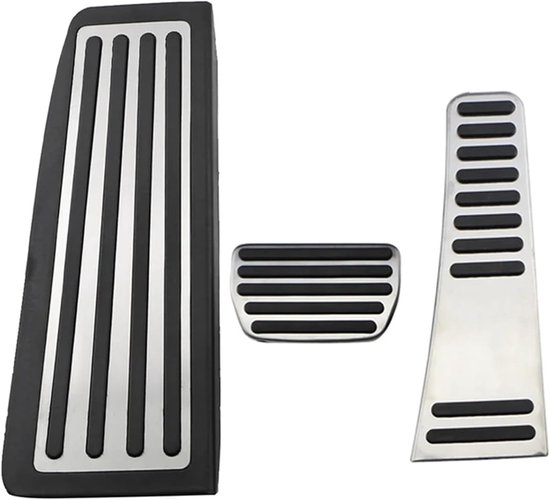 Pedaalhoezen Auto - Voetpedaal Covers - Verbeter Rijervaring - Antislip Roestvrij Staal - Set van 2 of 3 - Zilver — afbeelding 2