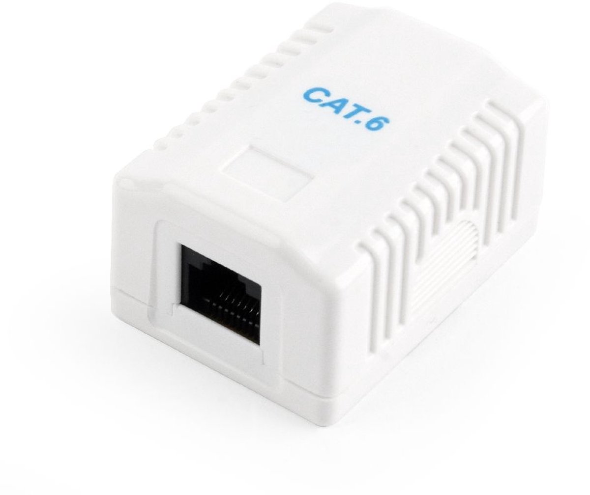 Cablexpert UTP CAT6 Opbouwdoos - 1x RJ45 - Wit