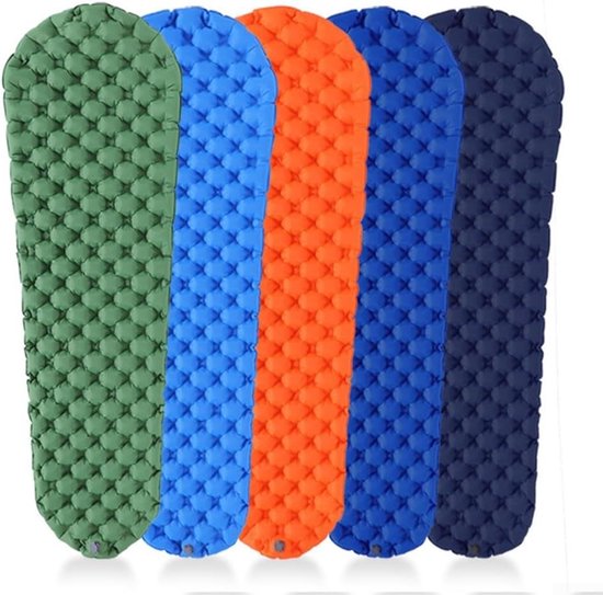Zelfopblazende Slaapmat - Outdoor Mat - Kamperen en Hiken - Ingebouwde Pomp - 190x58cm Uitgevouwen - Marineblauw — afbeelding 5