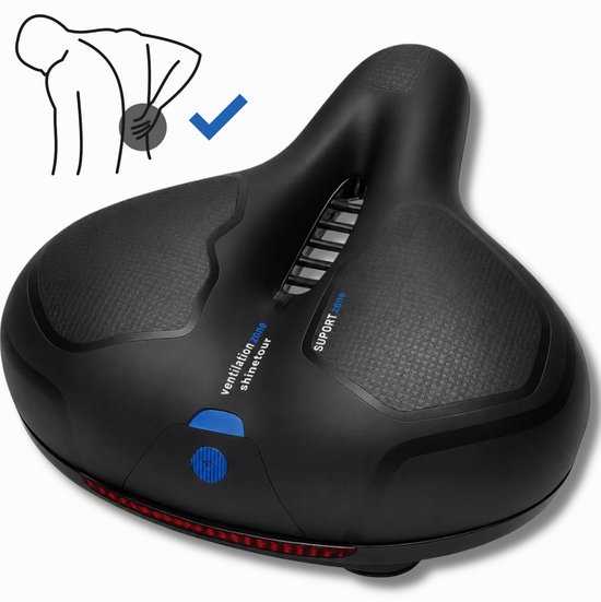 Fietszadel - Cloudcomfort Max Zadel - Comfortmax zadel - Cloudcomfort Pro Zadel - Fietszadel Heren Prostaat - Gelzadel - Gel Zadel - Dames en Heren - Zacht - Pijnvrij -
