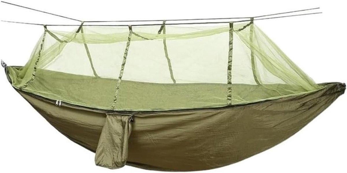 Camping Hangmat - Nylon Hangmat Klamboe - Buiten Ontspannen - Lichtgewicht Anti Muggen - 12 kg - Oranje