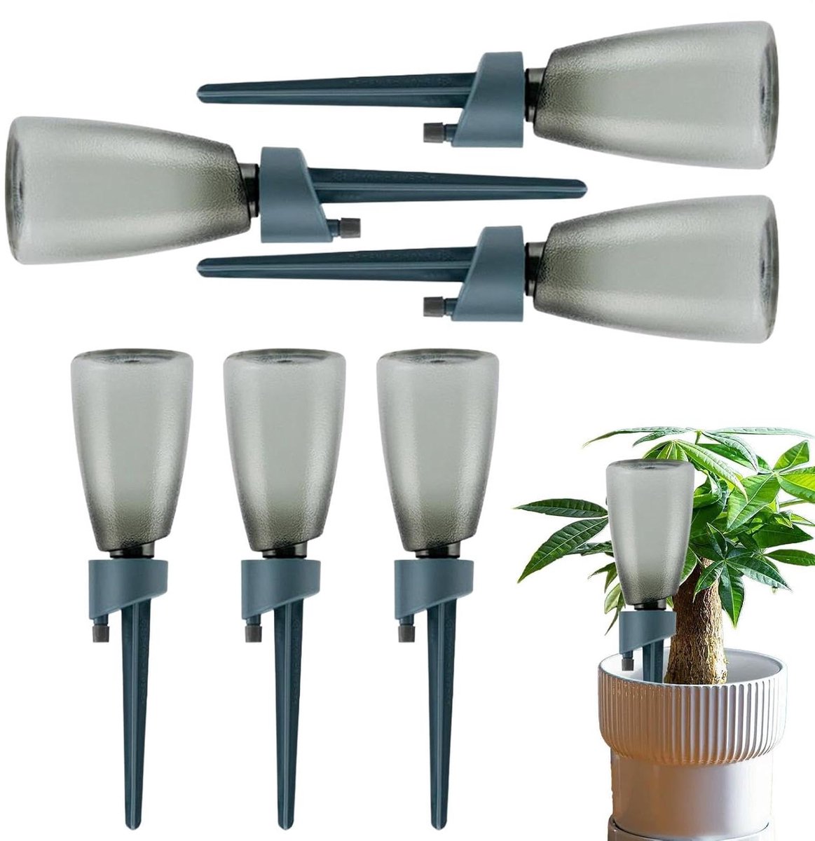 Zelfwaterende Spikes - Automatische Druppelaar - Planten Verzorgen - Regelbare Watergift - 6 Stuks - Groen