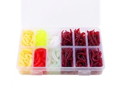 Multicolor vis aas softbait kunstaas set unisex maagwormen en wormen PVC vis lokazen voor karper snoek en zoetwater vissen 360 stuks