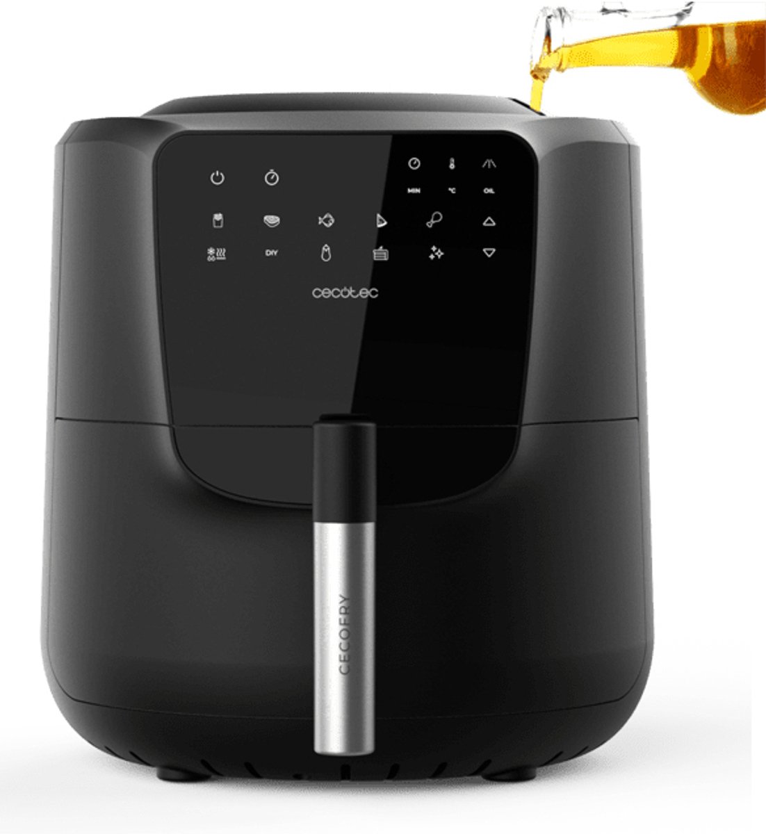 Cecotec Airfryer Cecofry Rain M 5,5L 1550W Zwart Touchpaneel 8 Automatische Menu's