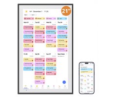 Dragon Touch 21,5" Digitale kalender - 1080 FHD touchscreen - elektronische wandkalender - Familieplanner voor wand- of bureaumontage - Zwart