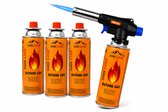 SMH LINE® Gasbrander - Incl. 4x Gasflessen - Creme Brulee Brander - keukenbrander