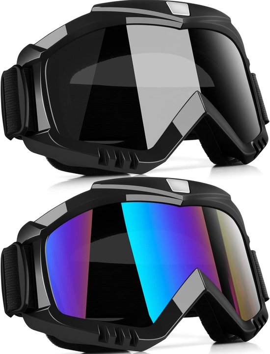 Skibril Mannen Vrouwen - Snowboard Goggles - Winter Sport - UV Bescherming Anti Fog - OTG Compatibel - Zwart