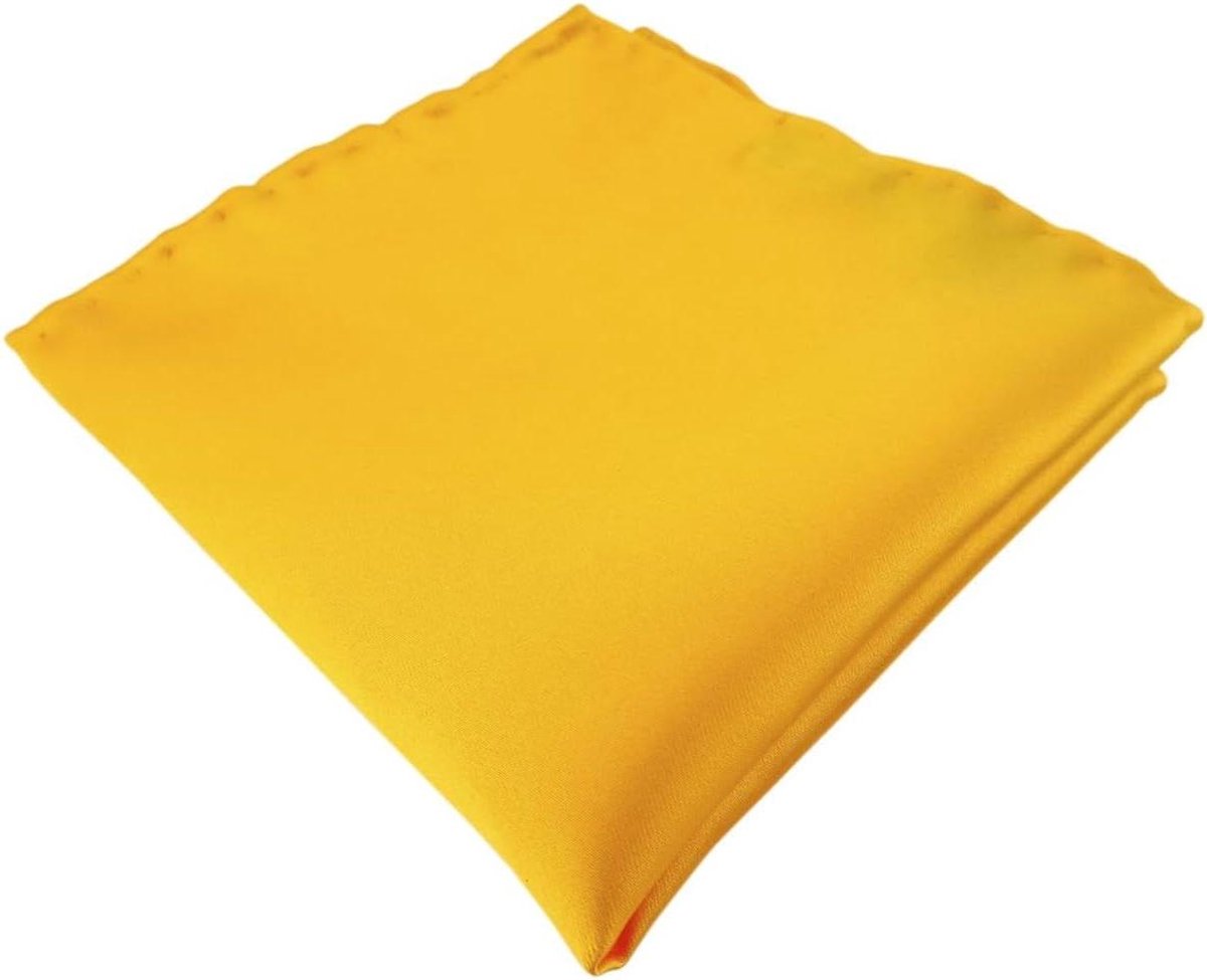 Zakdoek Heren - Pochet Effen - Netjes Voor de Dag - Handgerold Randje - 25 x 25 cm - Geel