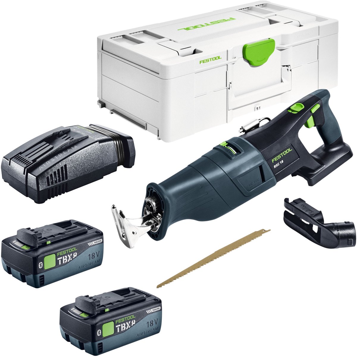 Festool RSC 18 EB-Basic accu-reciprozag 18 V borstelloos + 2x accu 8,0 Ah + snellader + Systainer