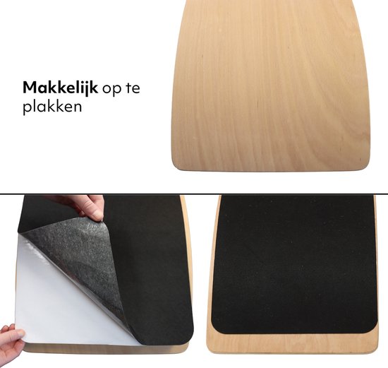 Deryan Luxe Balance Board XL met vilt - Balansbord - Blank gelakt sterk beukenhout - 90 cm van Merkloos — afbeelding 4