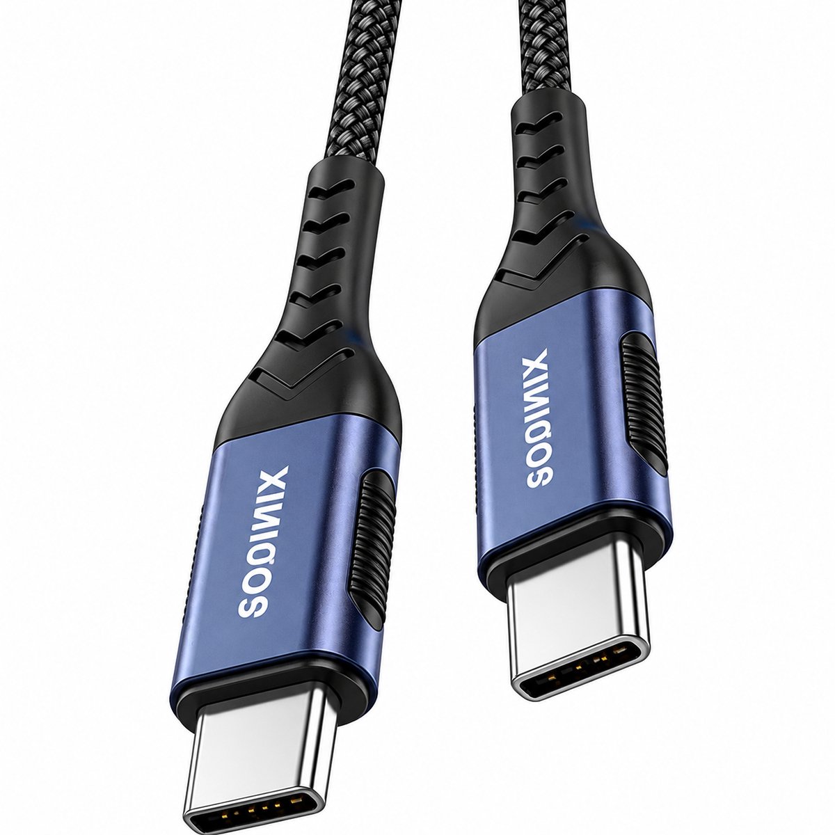 Bol.com Sounix USB C kabel met E-marker - USB C 3.2 Gen 2 - 20Gbps - 8K60Hz - 5A 100W Snellader - Datakabel en Oplaadkabel - 2 M... aanbieding