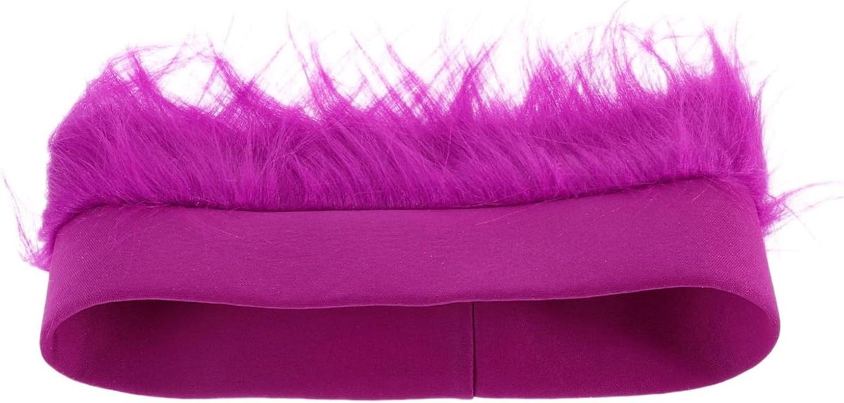 Harige Hoofdband - Feestpruik Haar - Kostuum Accessoire - Past Alle Maten - 27 x 21 cm - Paars