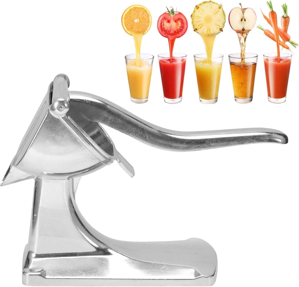 HORCONDORM S.R.L. Handmatige sapcentrifuge aluminiumlegering mini fruitpers knijpers oranje pers extractor multifunctionele keukenaccessoires zilver thumbnail 3
