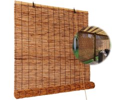 Bamboe Rolgordijnen - Raambekleding Bamboe - Zonlicht Filteren - Natuurlijk Bamboe Materiaal - 80x210cm - Natuurlijk