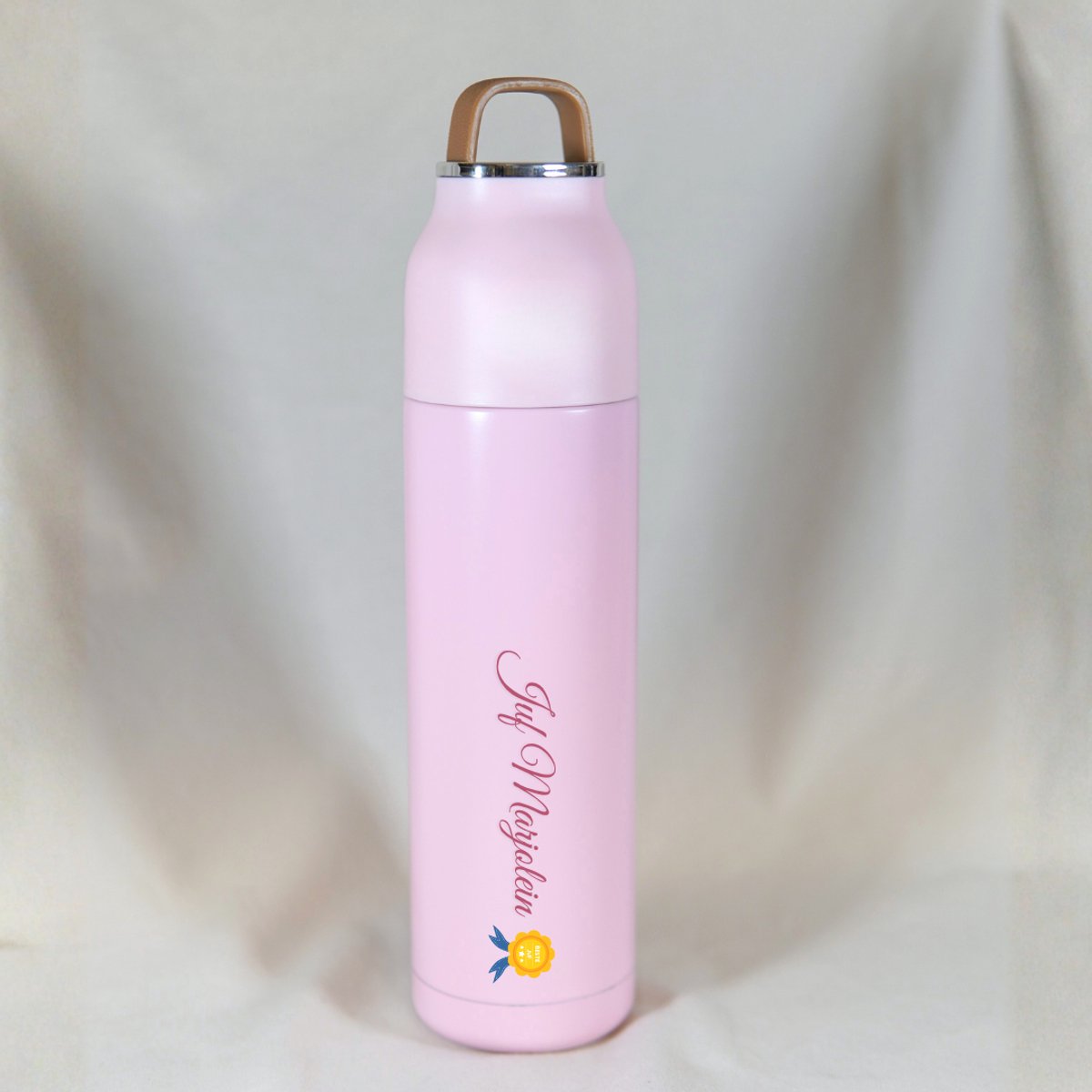 Gepersonaliseerde Thermosfles - Juf Bedankt - Thermosfles Roze 500 ml - Juf Cadeau - Juf Bedankt Cadeau - Juf Cadeautjes Bedankt - Schooljaar Einde - Cadeautje Juf - Juffendag - Lerarendag