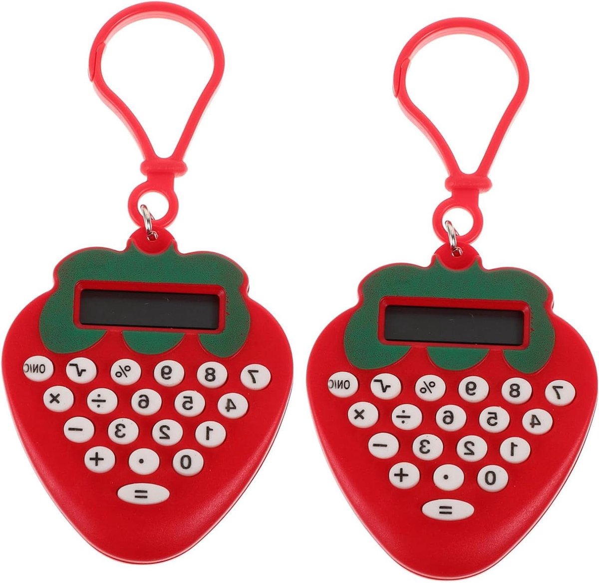Mini Rekenmachine - Zakrekenmachine Sleutelhanger - Snelle Berekeningen - Creatief Sleutelhanger Ontwerp - 11 x 5.3 cm - Rood