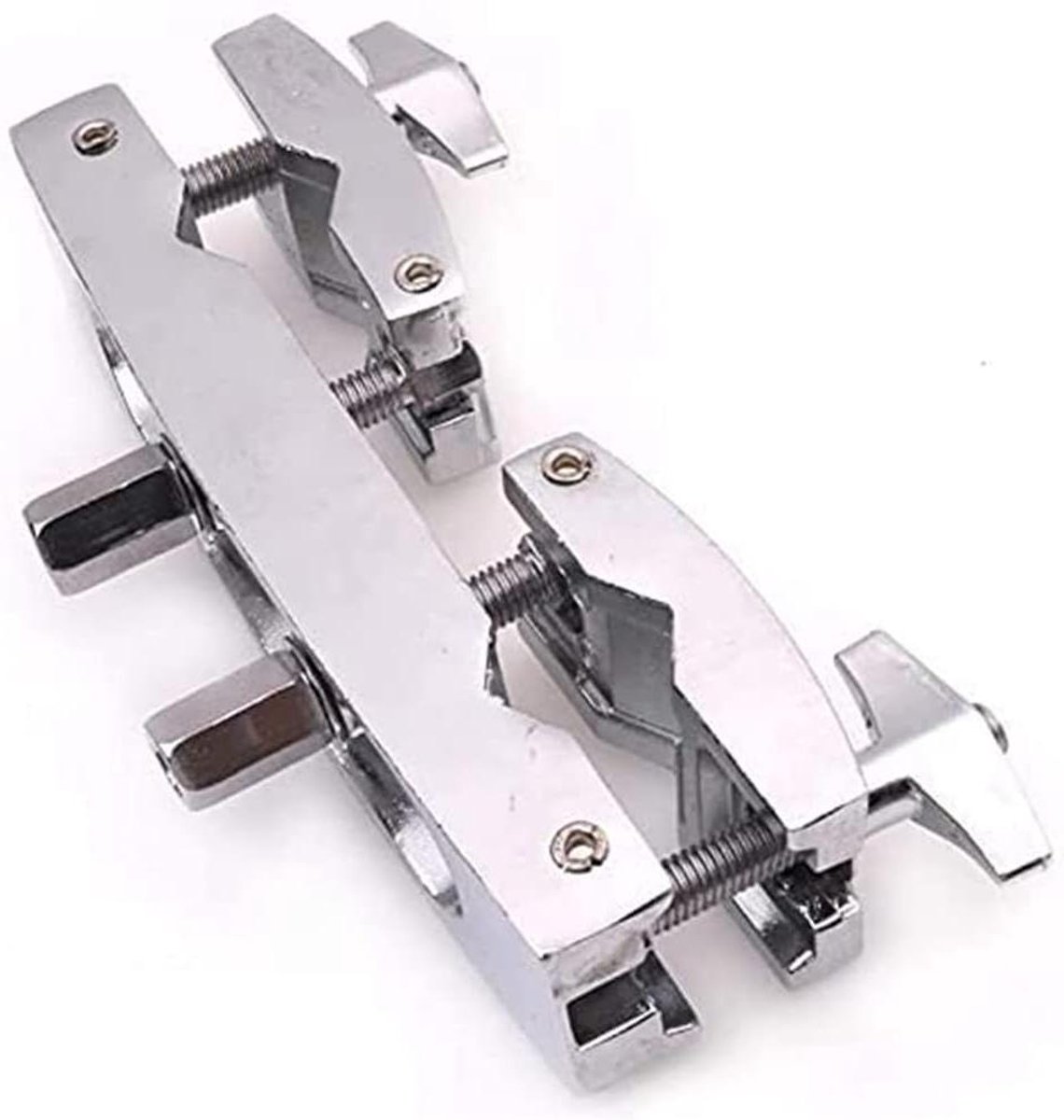 Drum Klem - Bekkenhouder Mount - Muziek Accessoire - Dubbele Klemassemblage - 16.5 cm - Zilver