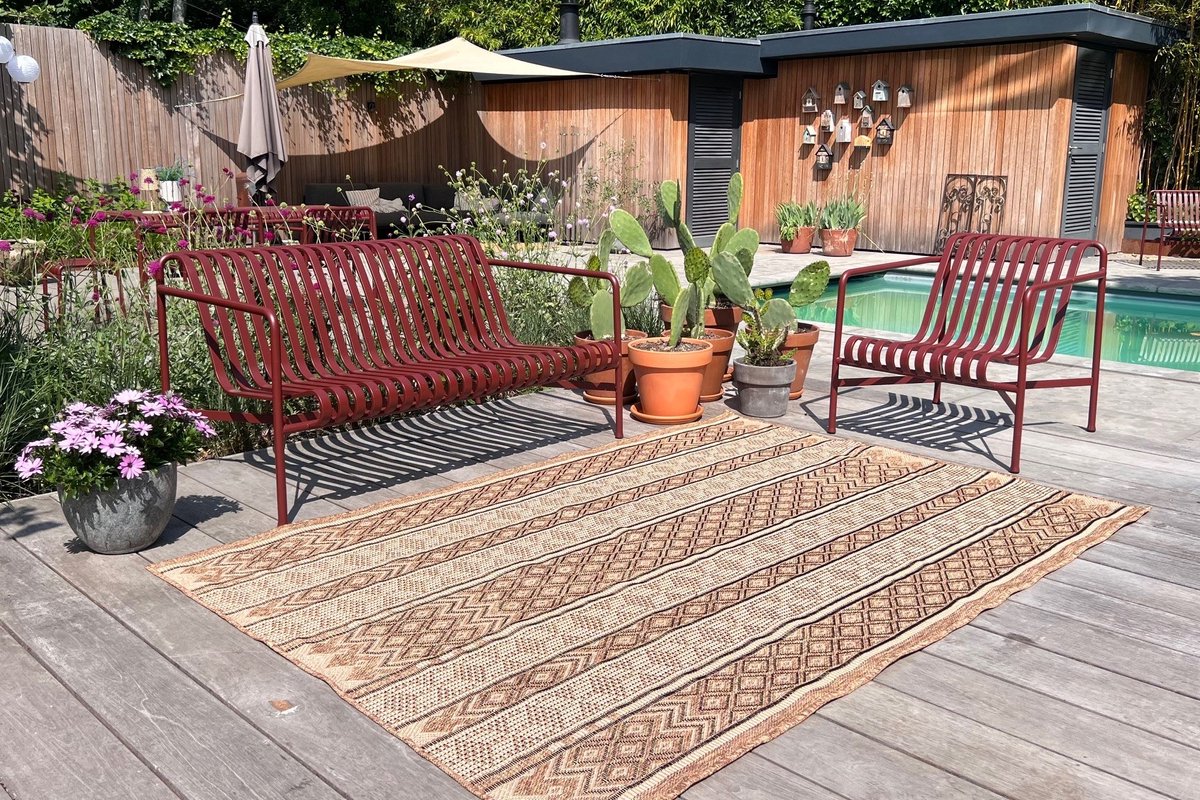 Jute look platgeweven buitenkleed 150cmx80cm