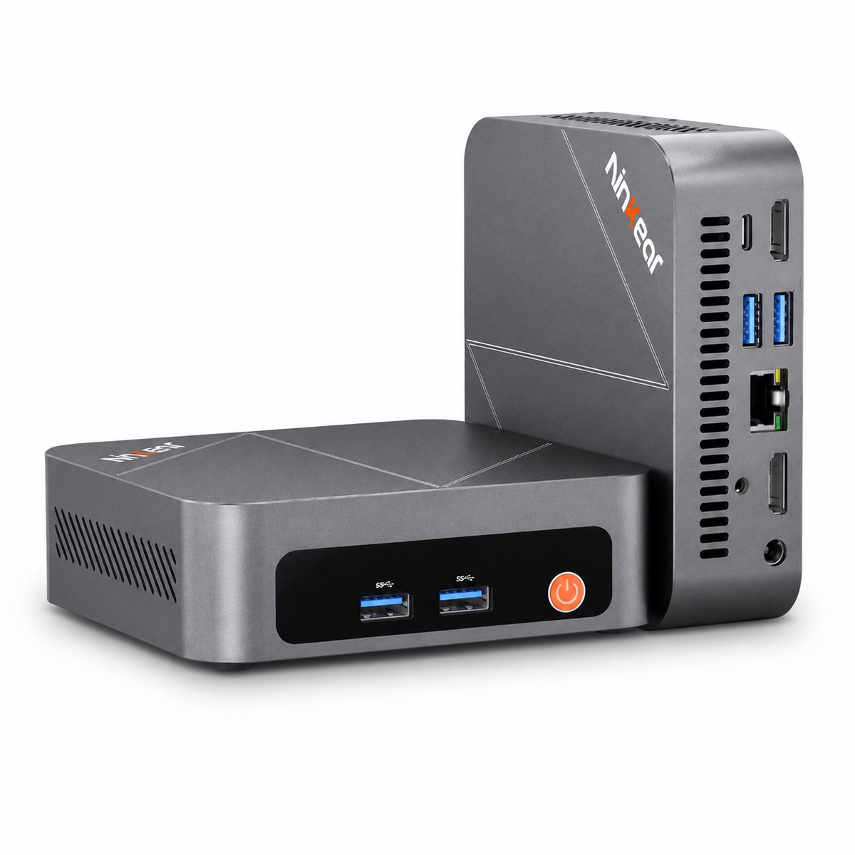 Ninkear M7 Mini PC – AMD Ryzen 5 7430U (Ryzen 5) – 16GB DDR4 – 512GB M.2 SSD – Windows 11 Pro – WiFi 6 – BT 5.2 – Dual HDMI 2.0 – Zilverkleurig, volledig metalen behuizing