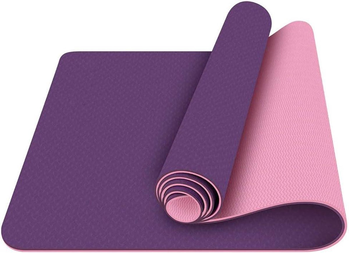Yogamat - Fitnessmat Oefenmat - Sporten Thuis - Antislip Dubbellaags - 183 x 61 cm - Tweekleurig