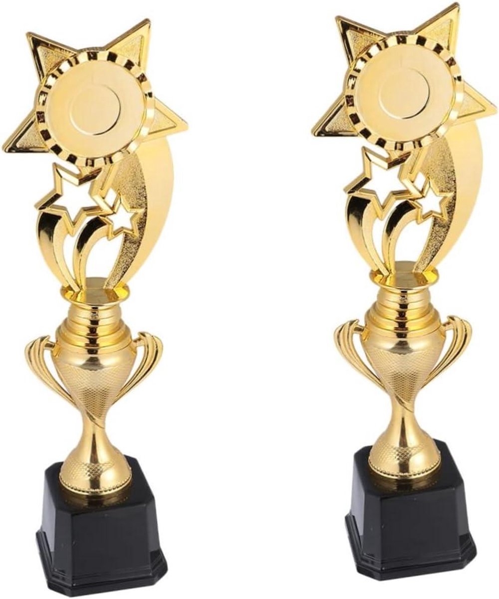 Sport Trofee - Winnaars Beker Prestatie - Wedstrijd Prijzen - Pentagram Vorm - 2 stuks - Goud