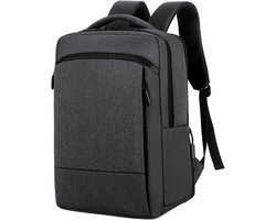 KZQ Waterdichte Oxford Laptop Rugzak Met Usb Oplaadpoort - 15.6 Inch Zakelijke Computertas Voor Werk En Reis - Lichtgewicht En Uitbreidbaar Design - Donkergrijs